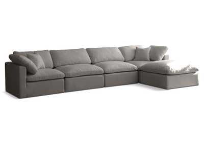 Plush Grey Velvet Standard Comfort Modular Sectional