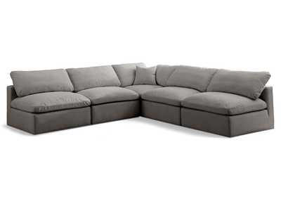 Plush Grey Velvet Standard Comfort Modular Sectional