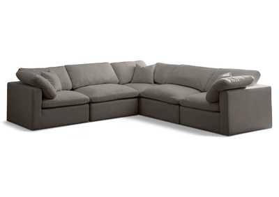 Plush Grey Velvet Standard Comfort Modular Sectional