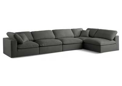 Plush Grey Velvet Standard Comfort Modular Sectional