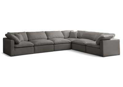 Plush Grey Velvet Standard Comfort Modular Sectional