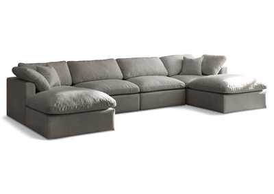 Plush Grey Velvet Standard Comfort Modular Sectional