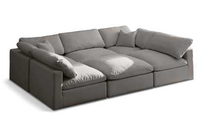 Plush Grey Velvet Standard Comfort Modular Sectional