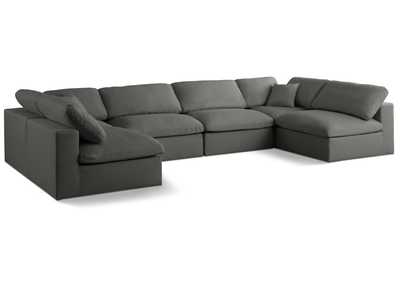 Plush Grey Velvet Standard Comfort Modular Sectional