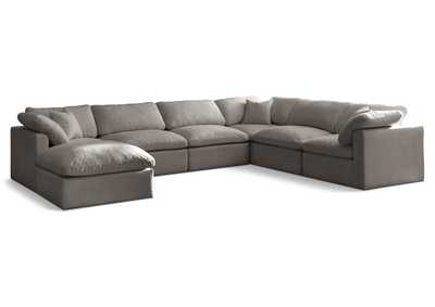 Plush Grey Velvet Standard Comfort Modular Sectional