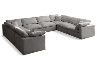 Plush Grey Velvet Standard Comfort Modular Sectional