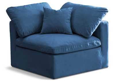 Plush Navy Velvet Standard Cloud Modular Corner Chair