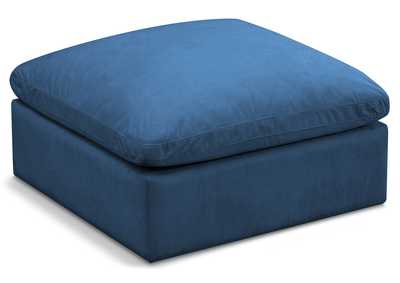 Plush Navy Velvet Standard Comfort Modular Ottoman