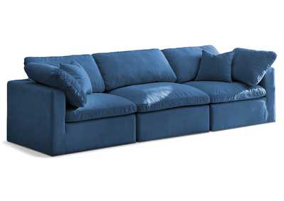 Plush Navy Velvet Standard Comfort Modular Sofa