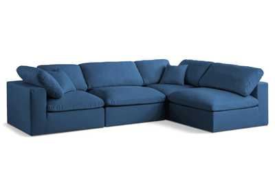 Plush Navy Velvet Standard Cloud Modular Sectional