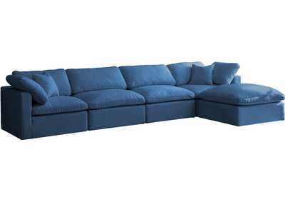 Plush Navy Velvet Standard Comfort Modular Sectional