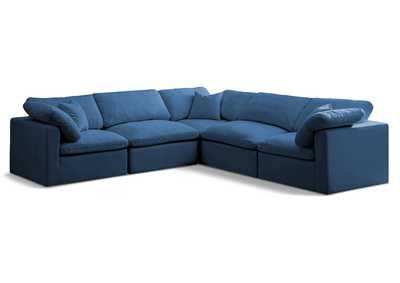 Plush Navy Velvet Standard Comfort Modular Sectional