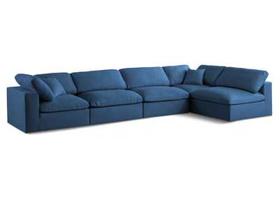 Plush Navy Velvet Standard Comfort Modular Sectional