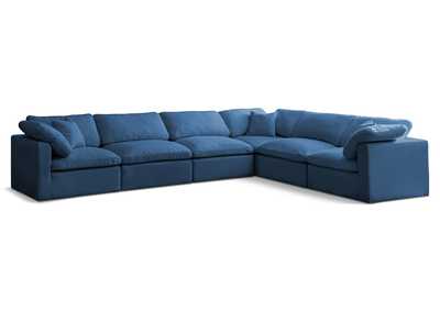 Plush Navy Velvet Standard Comfort Modular Sectional