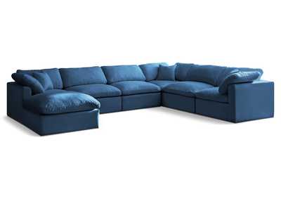 Plush Navy Velvet Standard Comfort Modular Sectional