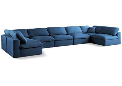 Plush Navy Velvet Standard Comfort Modular Sectional