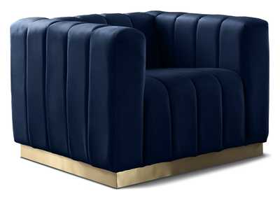 Marlon Navy Velvet Chair