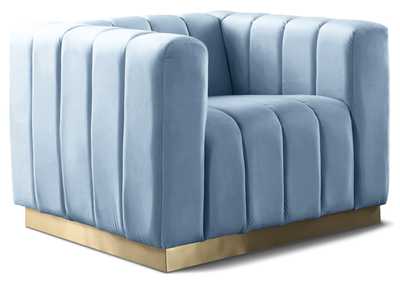 Marlon Sky Blue Velvet Chair