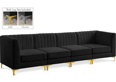 Alina Black Velvet Modular Sofa