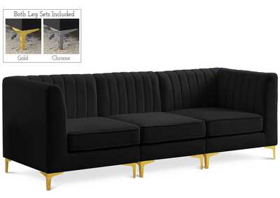 Image for Alina Black Velvet Modular Sofa