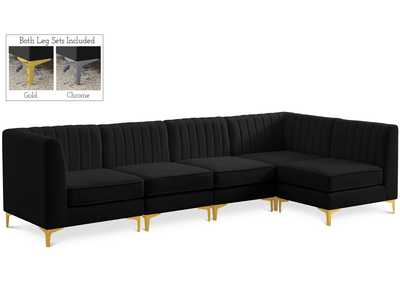 Alina Black Velvet Modular Sectional