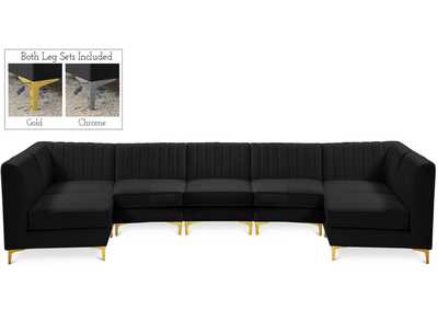 Image for Alina Black Velvet Modular Sectional