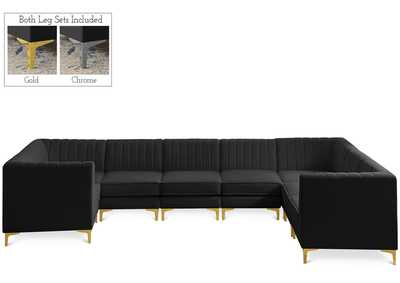 Alina Black Velvet Modular Sectional