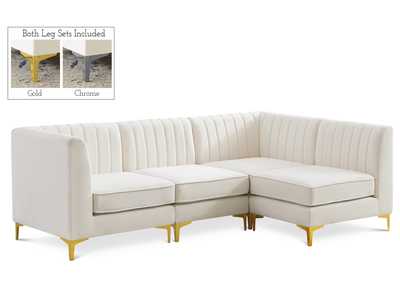 Alina Cream Velvet Modular Sectional