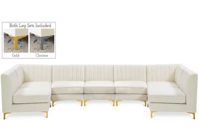 Alina Cream Velvet Modular Sectional