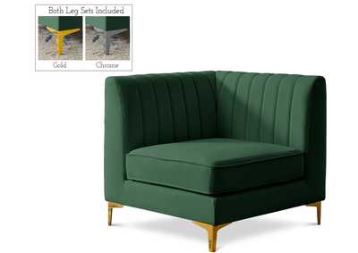 Image for Alina Green Velvet Corner Chair