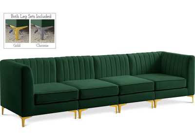 Image for Alina Green Velvet Modular Sectional