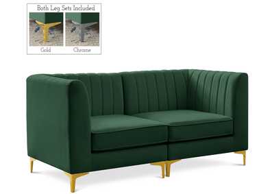 Alina Green Velvet Modular Sectional