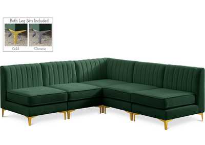 Alina Green Velvet Modular Sectional