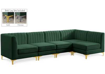 Image for Alina Green Velvet Modular Sectional