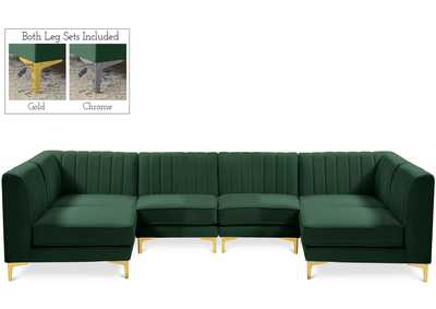 Image for Alina Green Velvet Modular Sectional