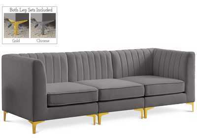 Alina Grey Velvet Modular Sofa