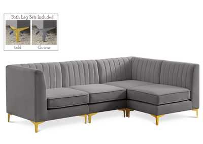 Image for Alina Grey Velvet Modular Sectional