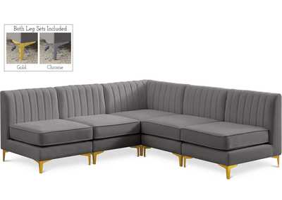 Image for Alina Grey Velvet Modular Sectional