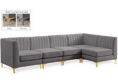 Image for Alina Grey Velvet Modular Sectional