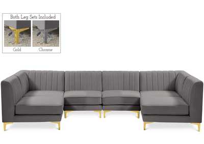 Image for Alina Grey Velvet Modular Sectional