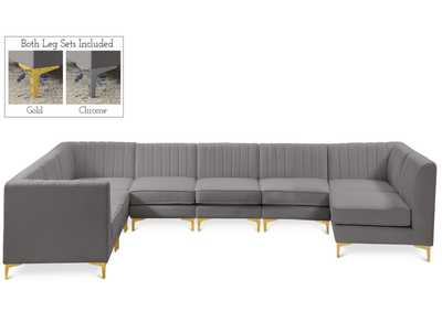 Image for Alina Grey Velvet Modular Sectional