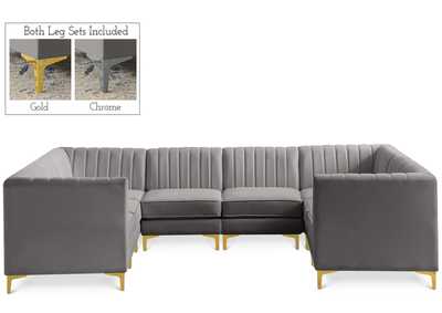 Alina Grey Velvet Modular Sectional