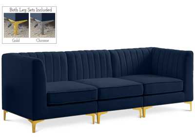 Image for Alina Navy Velvet Modular Sofa