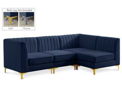 Alina Navy Velvet Modular Sectional