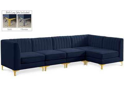 Image for Alina Navy Velvet Modular Sectional