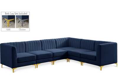 Alina Navy Velvet Modular Sectional