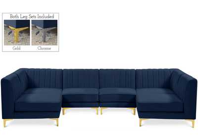 Alina Navy Velvet Modular Sectional