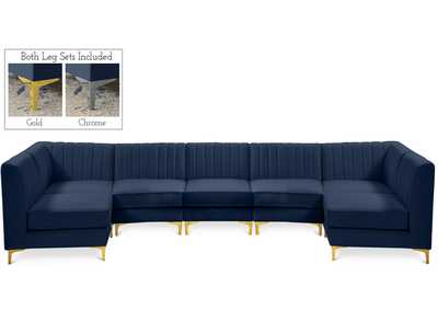 Image for Alina Navy Velvet Modular Sectional