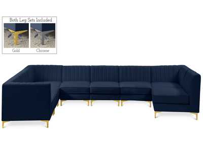 Alina Navy Velvet Modular Sectional