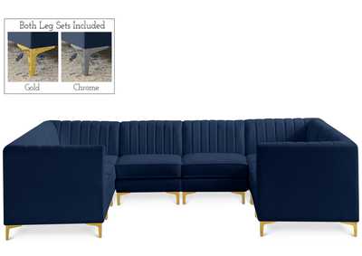 Image for Alina Navy Velvet Modular Sectional